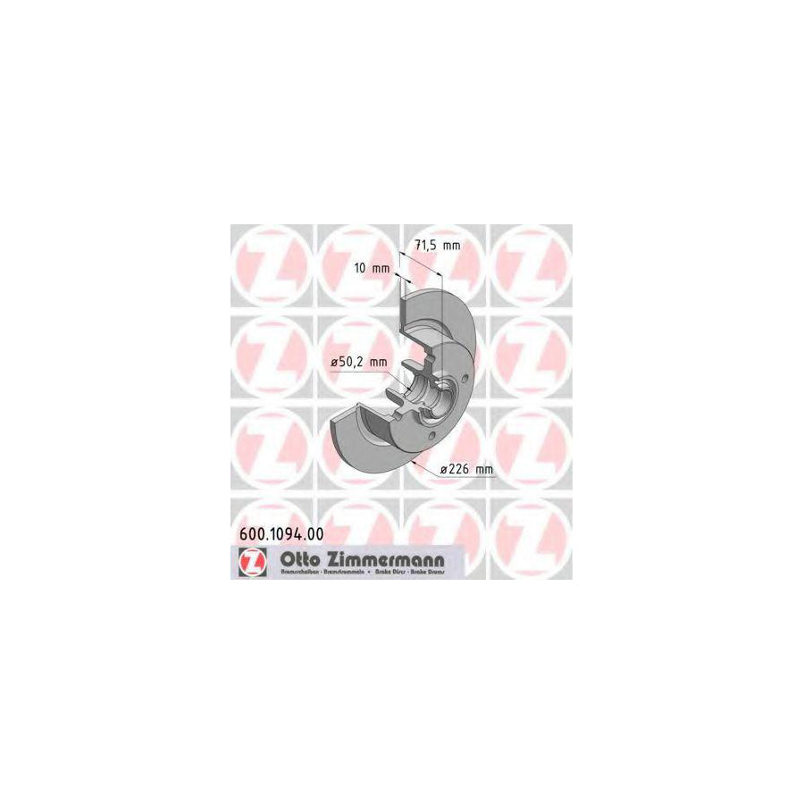 ZIMmERMANN 600 1094 00 Brake Disc Solid