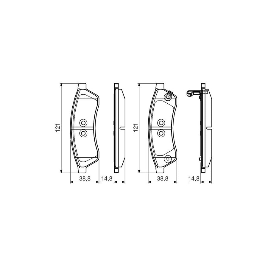 Bosch 0986495168 Brake Pad Set For Chevrolet Epica Saloon With Acoustic Wear Warning With Mounting Manual BP1571