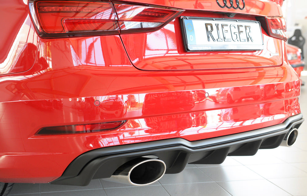 Rieger 00056827 Audi 8V Rear Diffuser for Sport Tailpipe Left & Right (A3 & S3) -  Matte Black