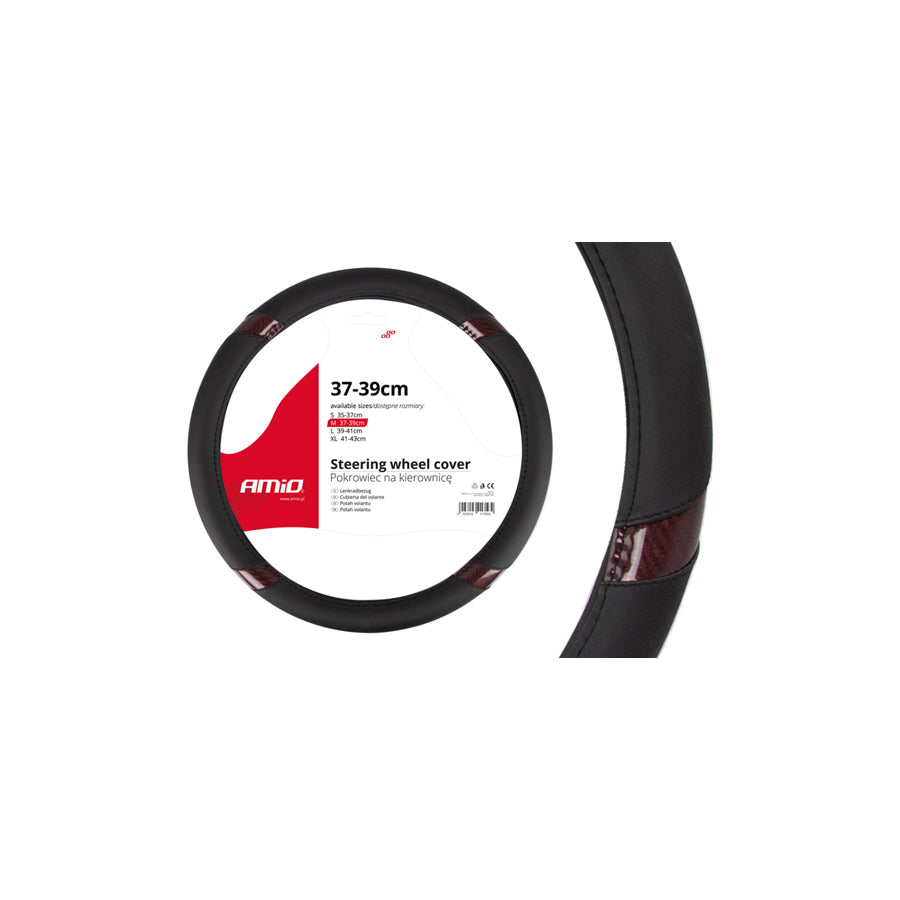 AMiO SWC-19 01696 Steering wheel cover Black, ?: 37-39cm, Leatherette