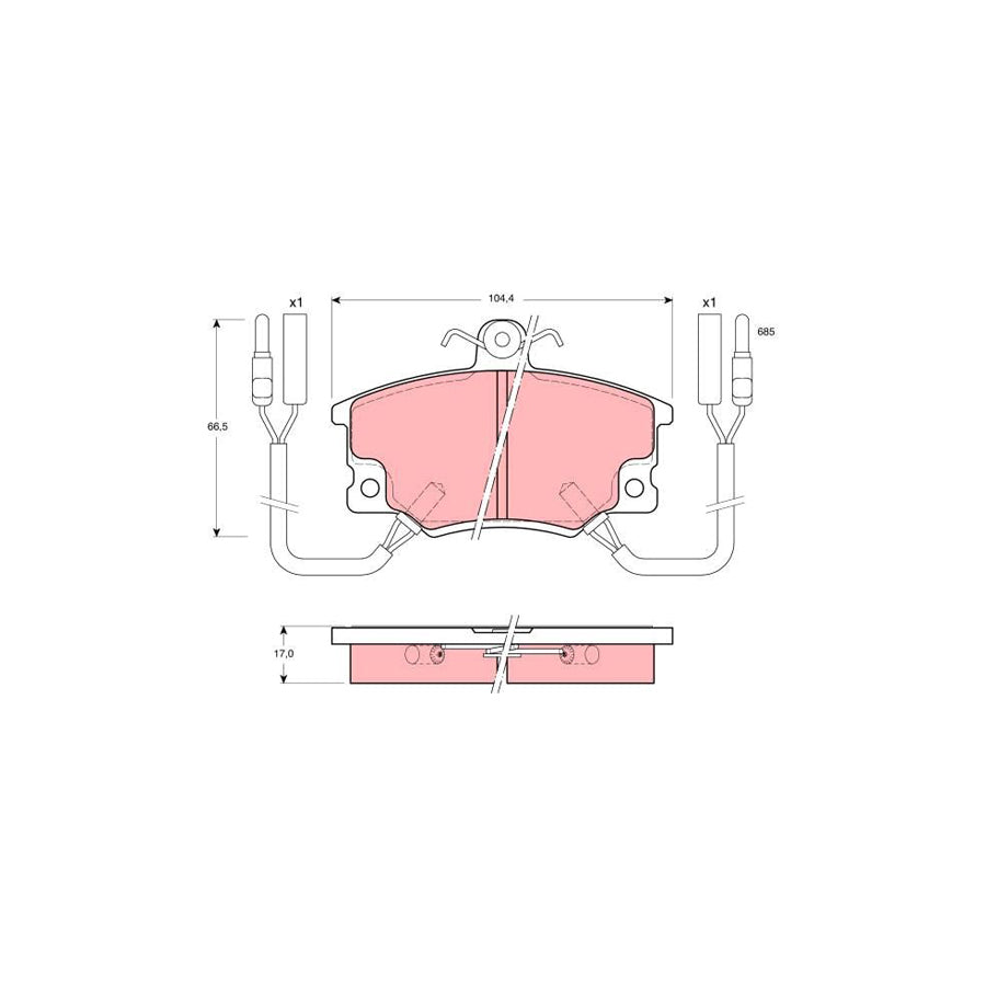 TRW Gdb457 Brake Pad Set Incl. Wear Warning Contact, With Brake Caliper Screws, With Accessories