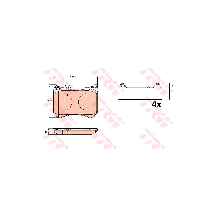 TRW Gdb2144 Brake Pad Set Suitable For Mercedes Benz S Class Prepared For Wear Indicator With Accessories