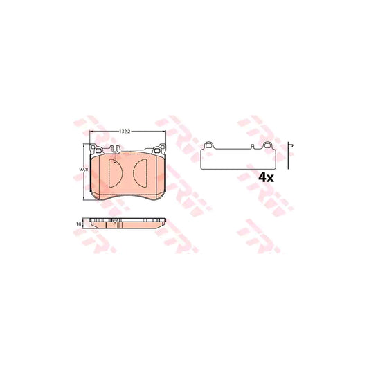 TRW Gdb2144 Brake Pad Set Suitable For Mercedes Benz S Class Prepared For Wear Indicator With Accessories