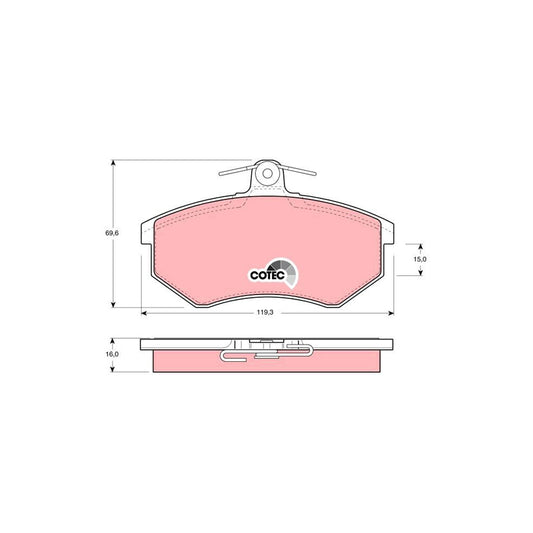TRW Cotec Gdb430 Brake Pad Set Not Prepared For Wear Indicator With Brake Caliper Screws With Accessories