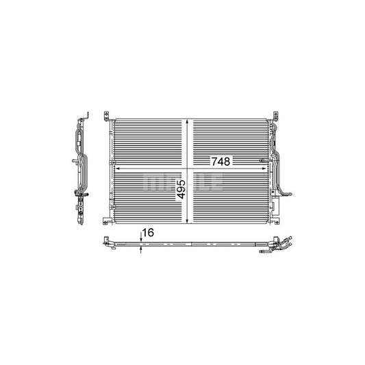 MAHLE ORIGINAL AC 271 000S Air conditioning condenser for AUDI A8 D3 (4E2, 4E8) without dryer