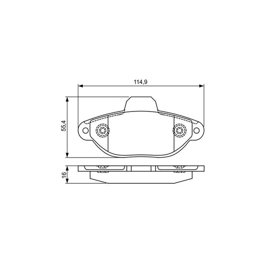 Bosch 0986495338 Brake Pad Set For Ford Ka Hatchback Ru8 Excl Wear Warning Contact With Mounting Manual BP1627