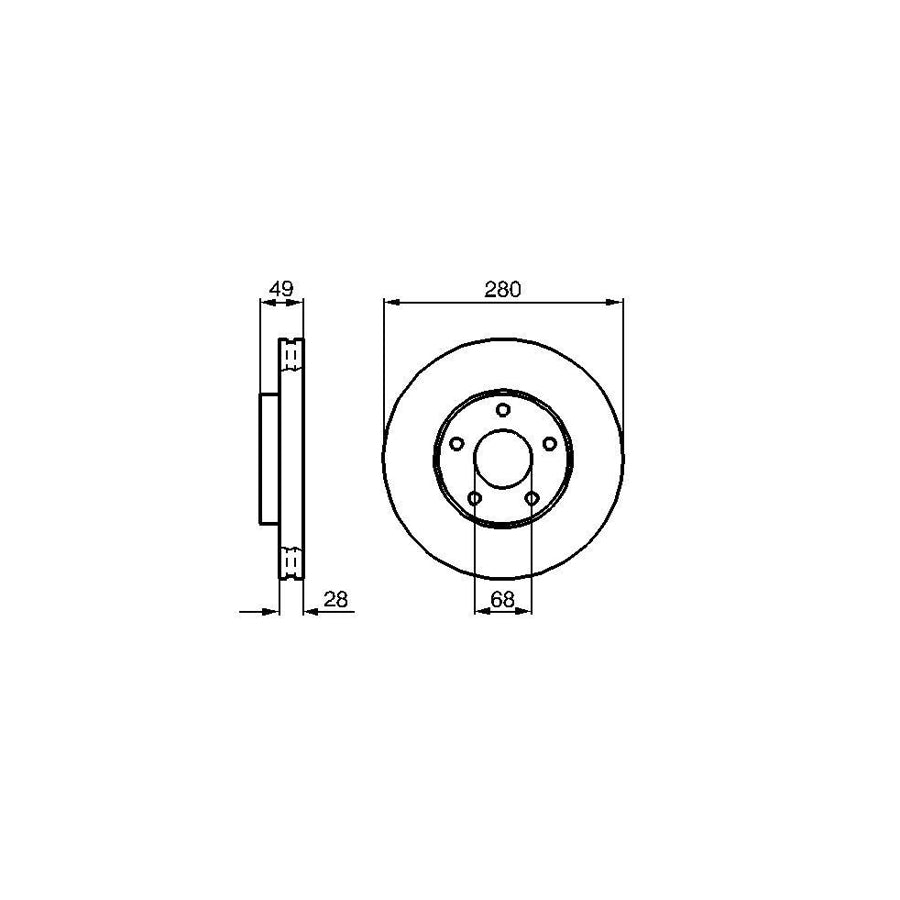 BOSCH 1 987 481 274 Brake Hose for HONDA Prelude III BA 703Mm