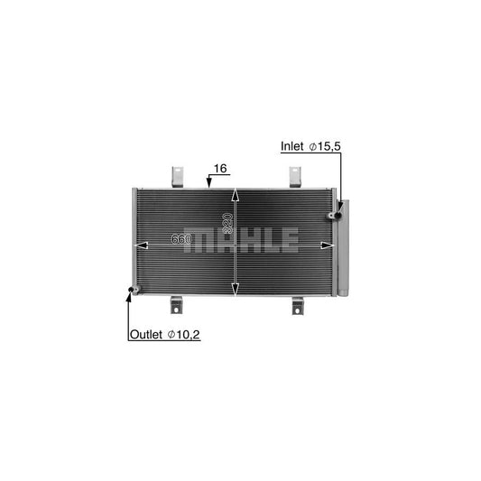 MAHLE ORIGINAL AC 722 000S Air conditioning condenser for MAZDA RX-8 (SE, FE) with dryer