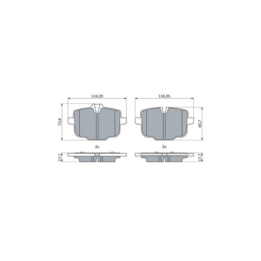 Bosch 0986424922 Brake Pad Set With Anti Squeak Plate With Mounting Manual BP2540