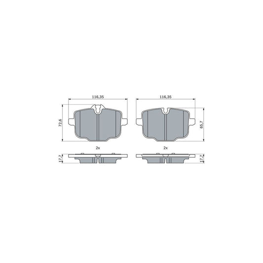 Bosch 0986424922 Brake Pad Set With Anti Squeak Plate With Mounting Manual BP2540
