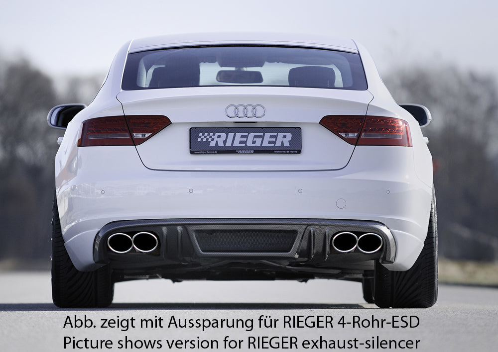 Rieger 00099882 Audi B8 B81 A5 Rear Diffuser for Original Twin Tailpipe Left - Carbon-Look