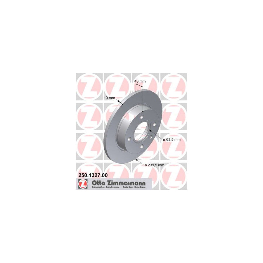 ZIMmERMANN 250 1327 00 Brake Disc Solid