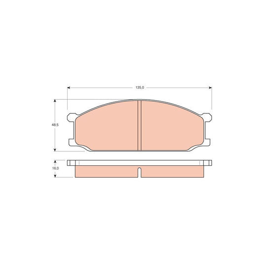 TRW Gdb204 Brake Pad Set For Mitsubishi L300 Delica Ii Van L03_P Not Prepared For Wear Indicator