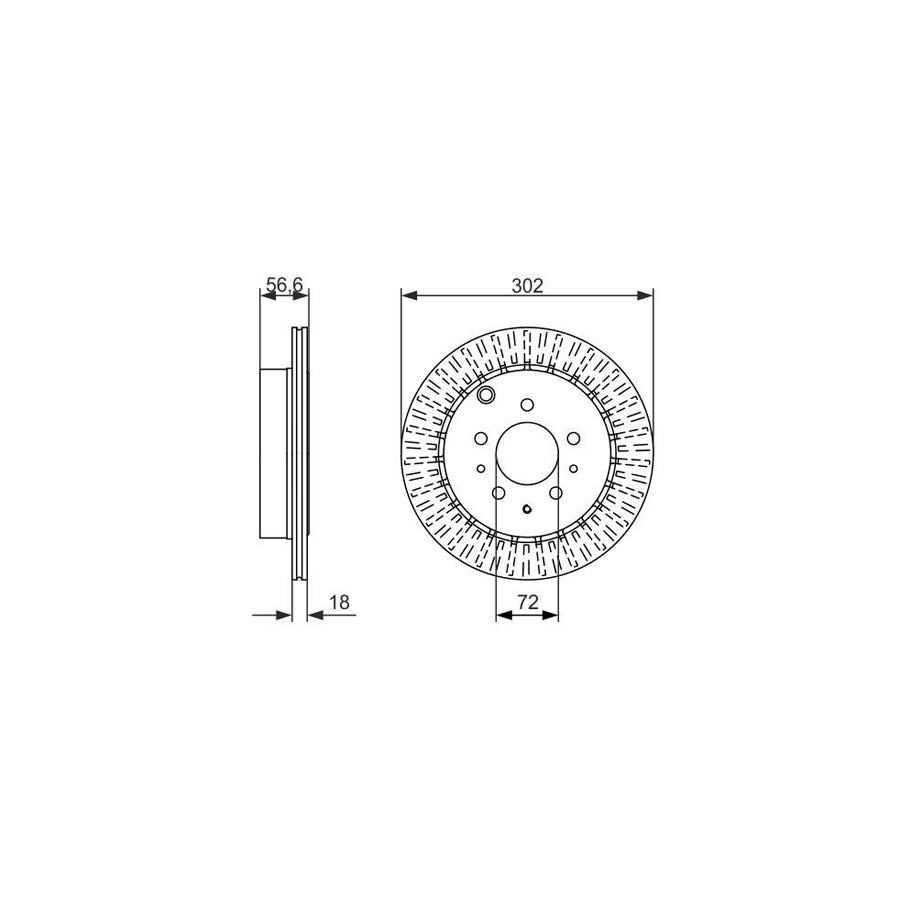BOSCH 0 986 479 757 Brake Disc for MAZDA CX 7 ER Vented Oiled