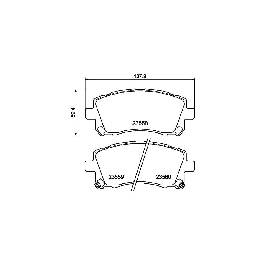 Hella 8DB 355 017 291 Brake Pad Set With Acoustic Wear Warning