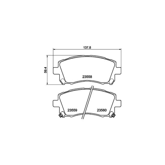 Hella 8DB 355 017 291 Brake Pad Set With Acoustic Wear Warning