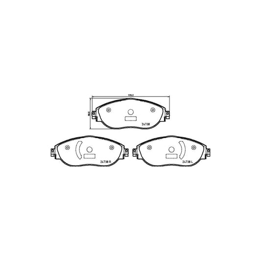 Brembo P 85 166 Brake Pad Set Directional Brake Pads With Acoustic Wear Warning With Brake Caliper Screws