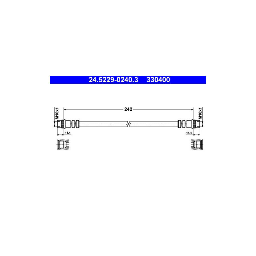 ATE 24 5229 0240 3 Brake Hose 242Mm