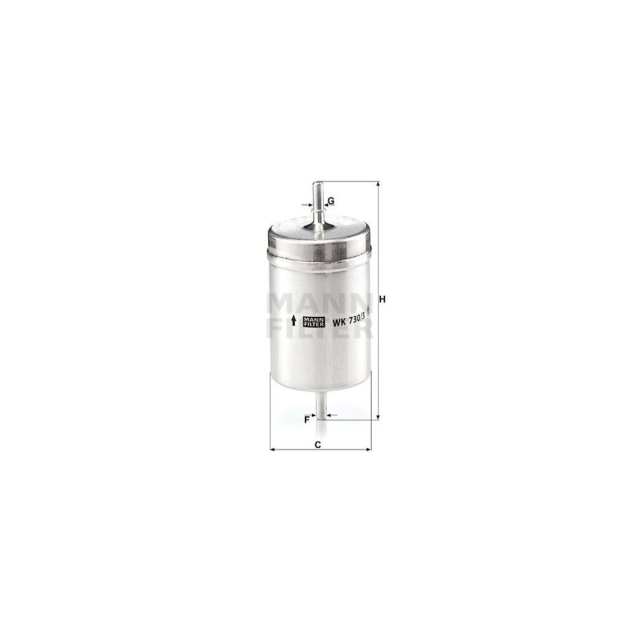 MANN-FILTER WK 730/3 Fuel filter for AUDI A4 In-Line Filter