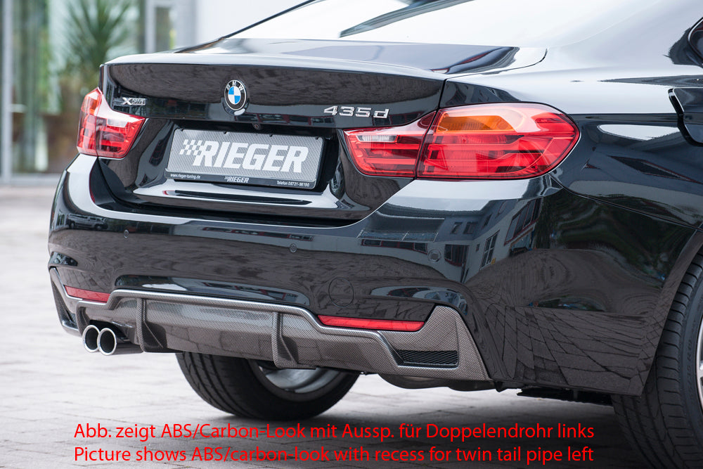 Rieger 00053486 BMW 4 Series F32 F33 F36 Rear Diffuser for Original Tailpipe Left -  Matte Black