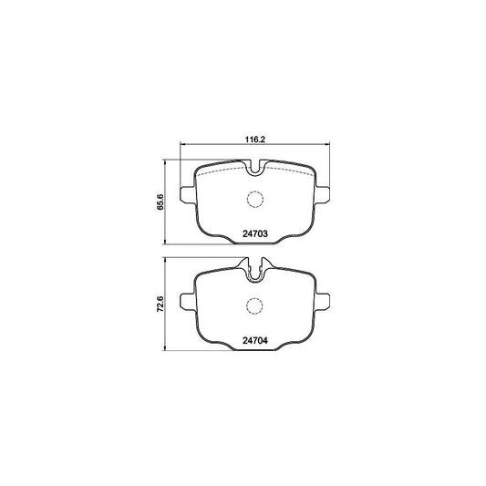 Hella 8DB 355 014 361 Brake Pad Set Prepared For Wear Indicator With Brake Caliper Screws With Accessories