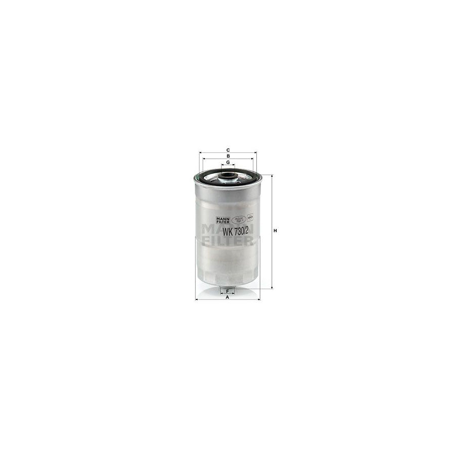 MANN-FILTER WK 730/2 x Fuel filter with seal