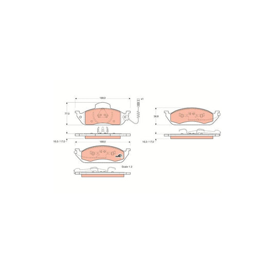 TRW Cotec Gdb1378 Brake Pad Set Suitable For Mercedes Benz Ml Class W163 Incl Wear Warning Contact