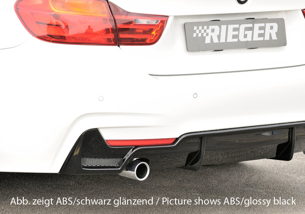 Rieger 00053486 BMW 4 Series F32 F33 F36 Rear Diffuser for Original Tailpipe Left -  Matte Black