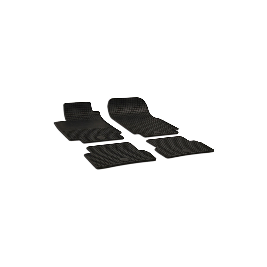 WALSER 50400 Floor mat set Elastomer, Front and Rear, Quantity: 4, Black