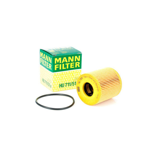 MANN-FILTER HU 711/51 x Oil Filter with seal, Filter Insert