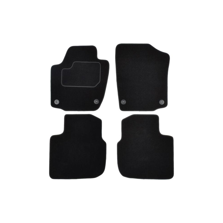 CUSTOPOL Tailored SKO90C Floor mat set Textile, Front and Rear, Quantity: 4, Black