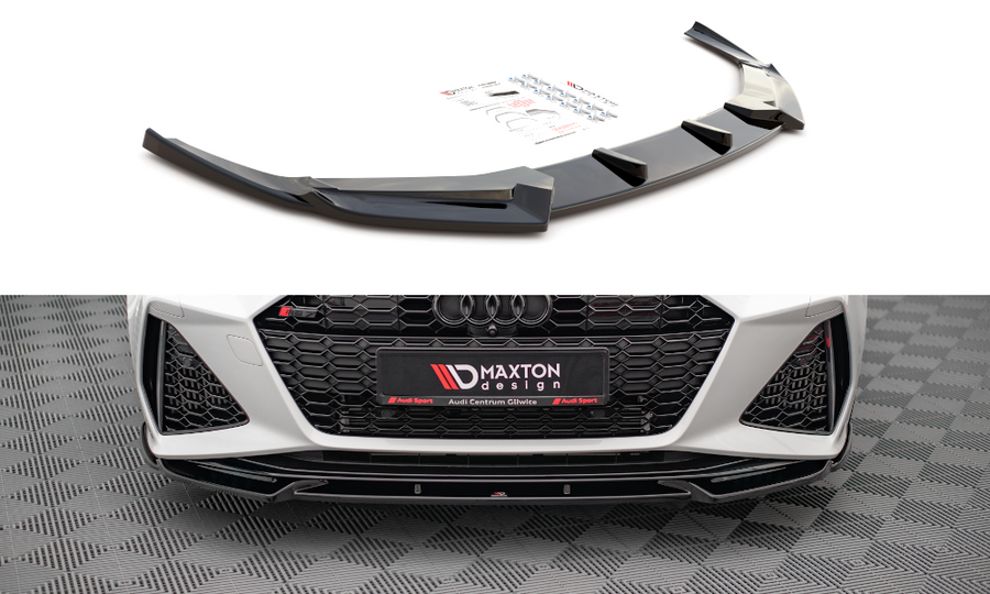 Maxton Design AU-RS6-C8-FD1T Front Splitter V.1 Audi RS6 C8 / RS7 C8 | Duco Car Parts UK Car Parts