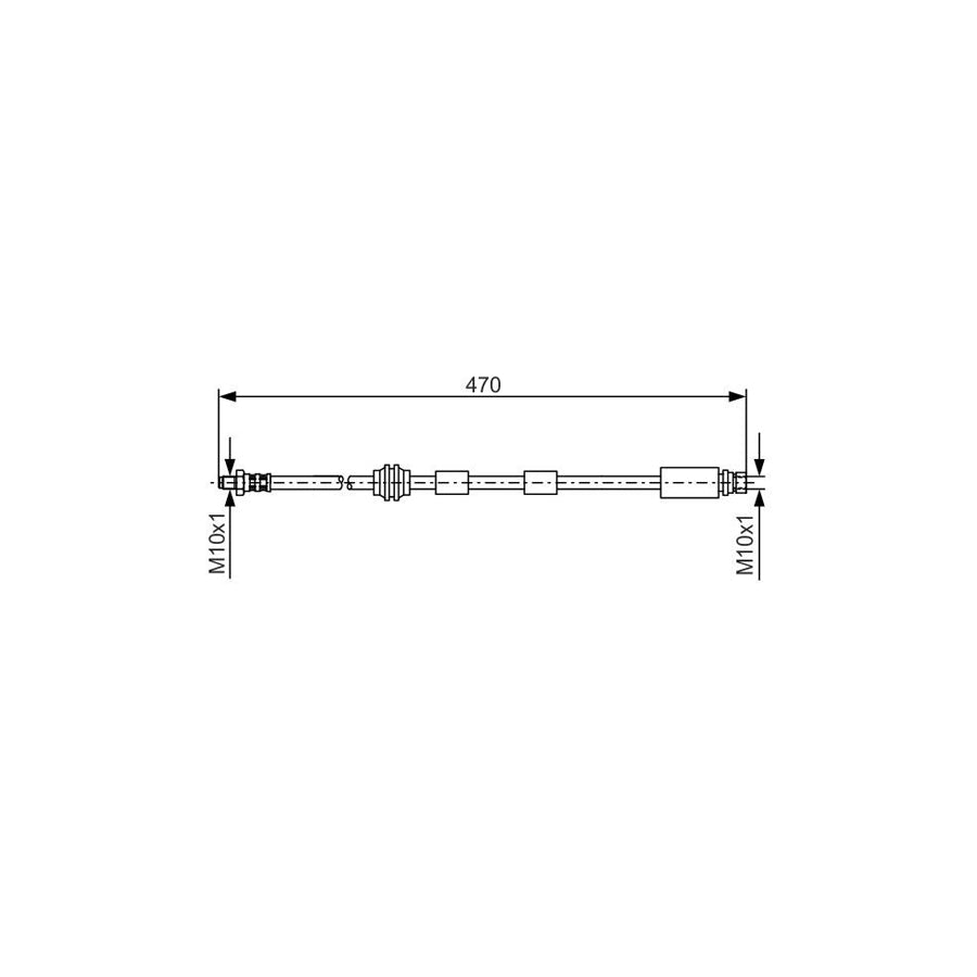 BOSCH 1 987 476 882 Brake Hose 448Mm M10X1 