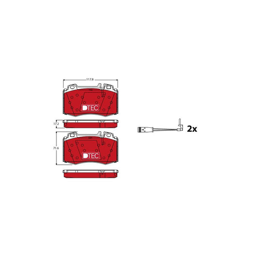 TRW Dtec Cotec Gdb1543Dte Brake Pad Set Incl Wear Warning Contact