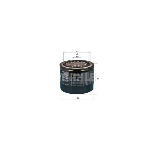 MAHLE ORIGINAL OC 286 Oil Filter Spin-on Filter, with one anti-return valve