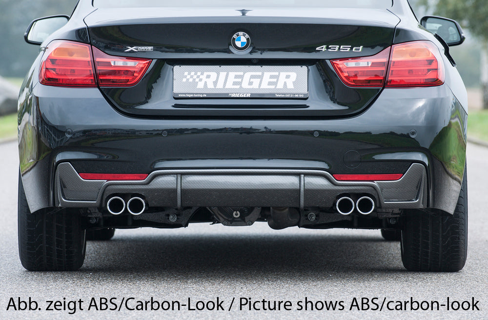 Rieger 00053480 BMW 4 Series F32 F33 F36 Rear Diffuser for Twin Tailpipe Left & Right -  Matte Black