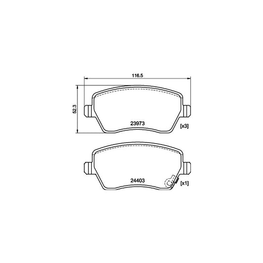 Hella 8DB 355 012 301 Brake Pad Set With Acoustic Wear Warning With Brake Caliper Screws With Accessories