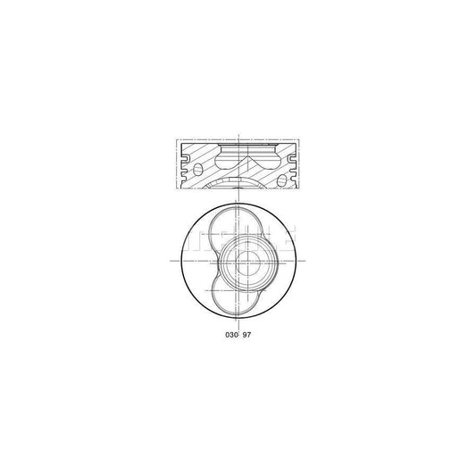 MAHLE ORIGINAL 030 97 01 Piston 81,26 mm, with cooling duct, with piston ring carrier
