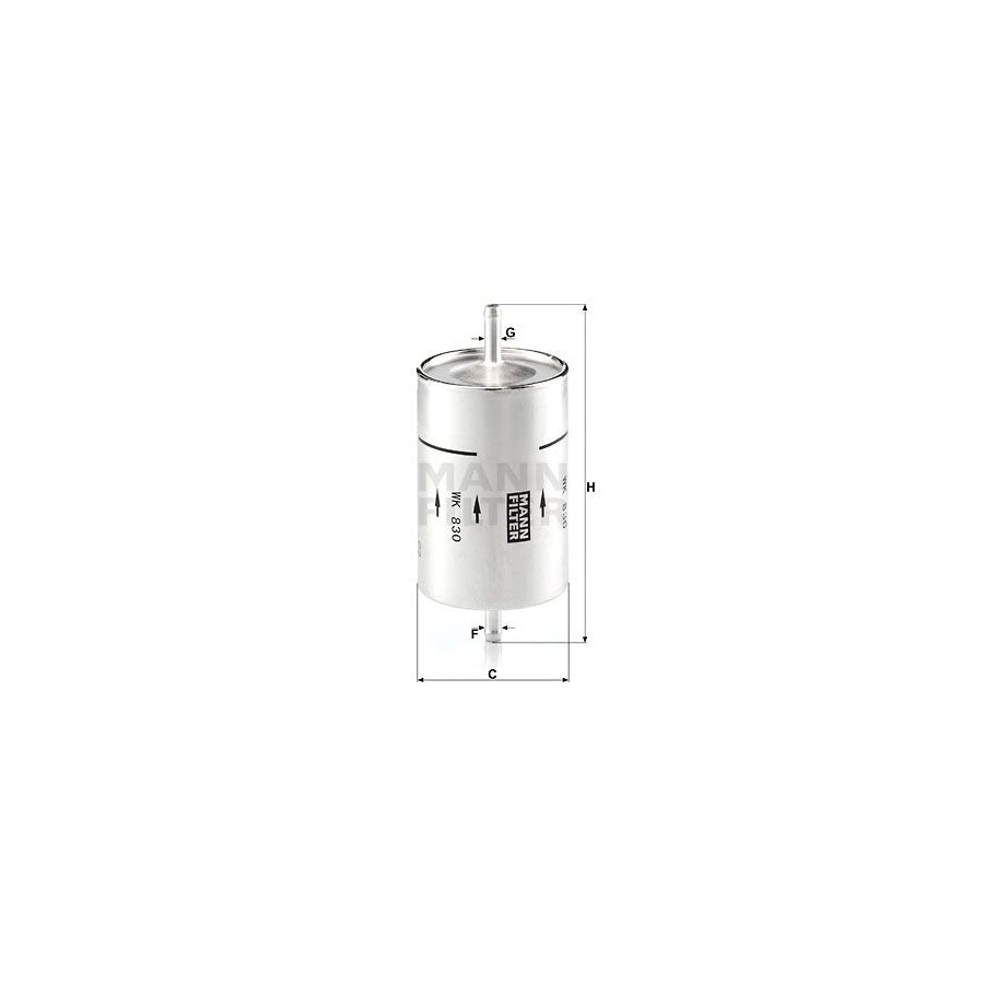 MANN-FILTER WK 830 Fuel filter In-Line Filter