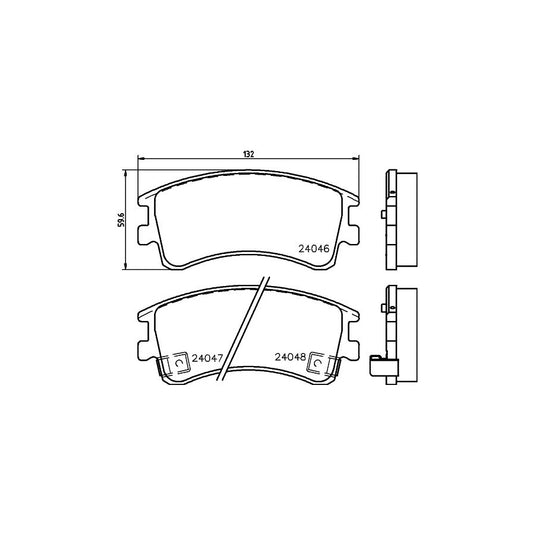 Hella 8DB 355 011 141 Brake Pad Set For Mazda 6 With Acoustic Wear Warning