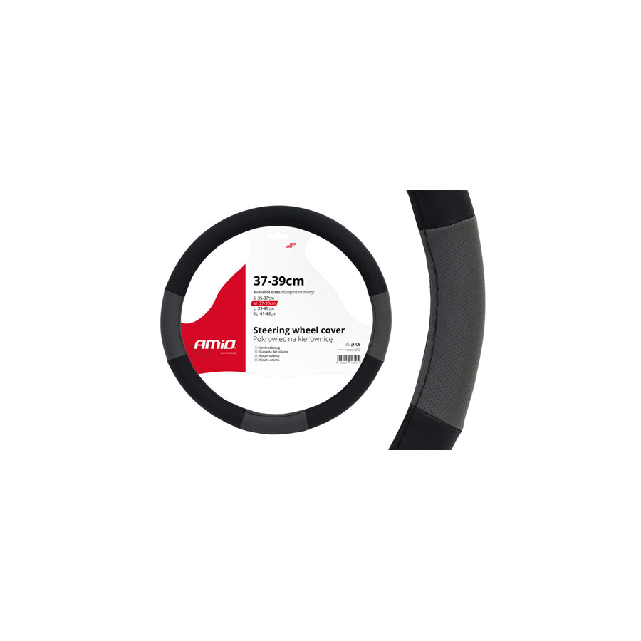 AMiO SWC-05 01360 Steering wheel cover Black, Grey, ?: 37-39cm, PP (Polypropylene)