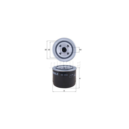 MAHLE ORIGINAL OC 312 Oil Filter Spin-on Filter