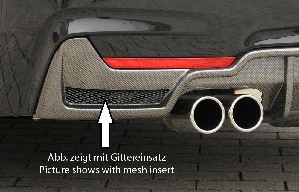 Rieger 00053479 BMW 4 Series F32 F33 F36 Rear Diffuser for Twin Tailpipe Left & Right -  Matte Black