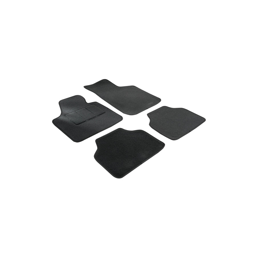 WALSER Tailored 14601 Floor mat set Textile, Front and Rear, Quantity: 4, Black