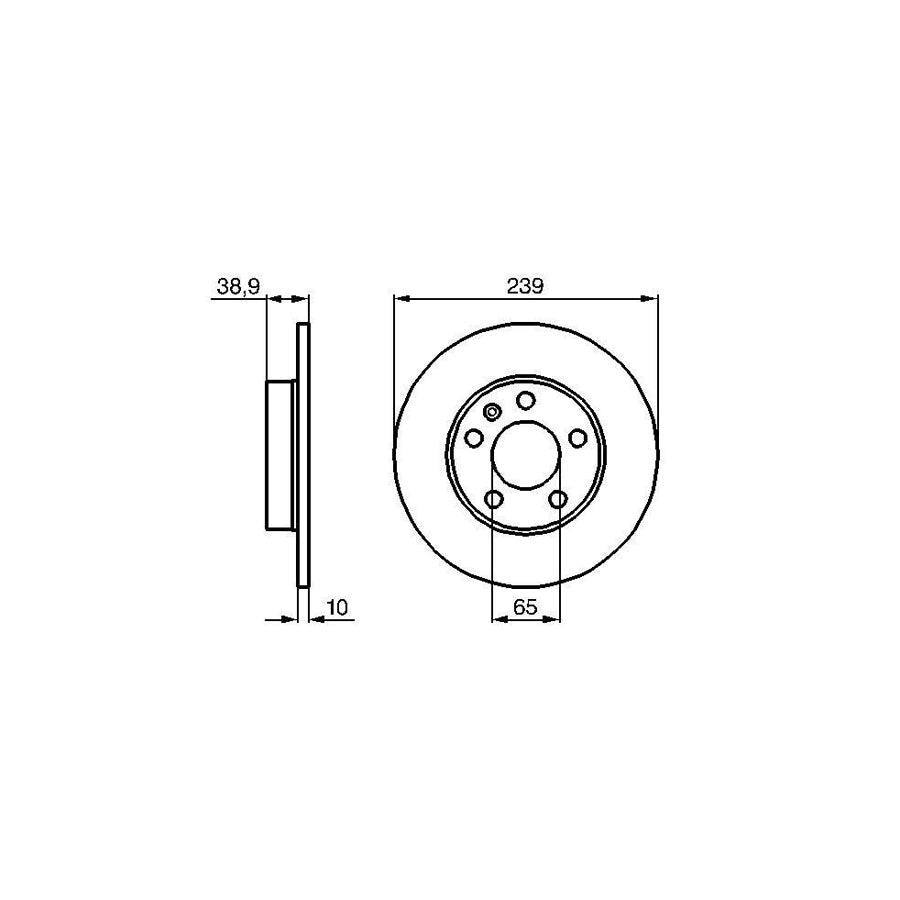BOSCH 0 986 478 894 Brake Disc Solid Oiled
