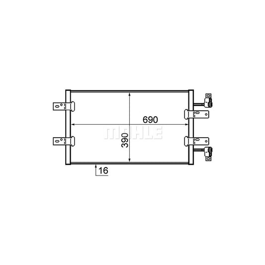 MAHLE ORIGINAL AC 723 000P Air conditioning condenser without dryer