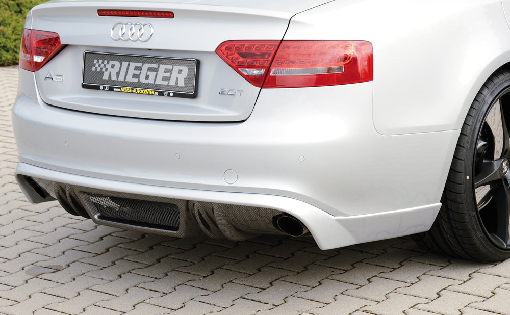 Rieger 00099889 Audi B8 B81 A5 Rear Diffuser for Original Tailpipe Left & RIght - Carbon-Look