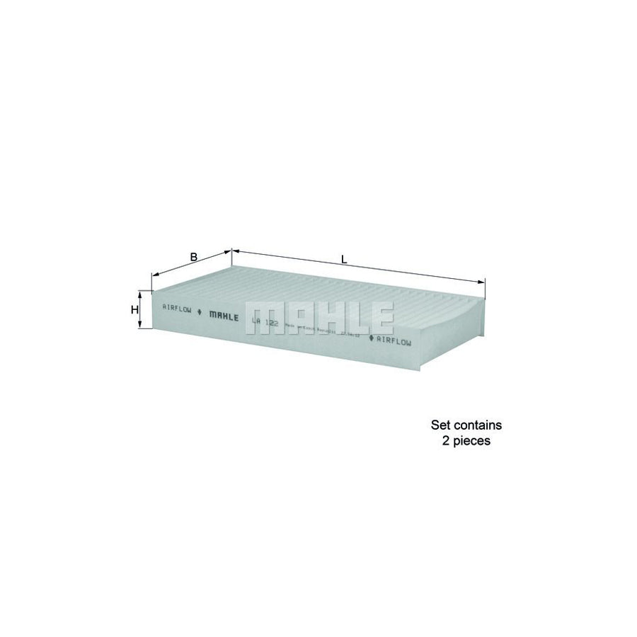 MAHLE ORIGINAL LA 122/S Pollen filter Particulate Filter