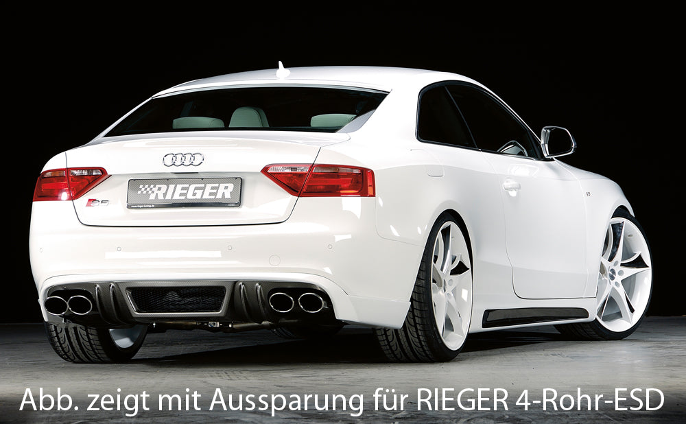 Rieger 00099889 Audi B8 B81 A5 Rear Diffuser for Original Tailpipe Left & RIght - Carbon-Look