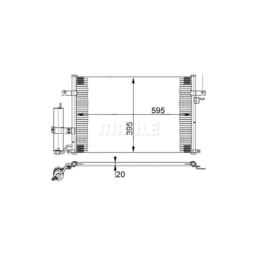 MAHLE ORIGINAL AC 384 000S Air conditioning condenser with dryer